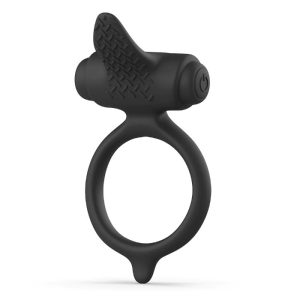 Bcharmed Basic Silicone Vibrating Cock Ring With Fluttery Stimulator | Cock Rings Cock Rings Cock Rings