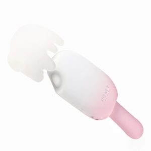 Bite Me Sucking Tapping Vibrating & Swinging Handle Cream Pop Rechargeable Silicone Stimulator | Suction Flicking Toys Flicking Toys