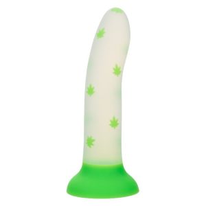 CalExotics Glow Stick Leaf Glow-In-The-Dark Leaf Confetti Suction Cup Silicone Harnessable Dildo | Dildos Dildos Dildos