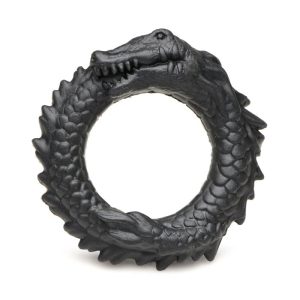 Creature Cocks Black Caiman Fantasy Shaped Silicone Cock Ring | Cock Rings Cock Rings Cock Rings