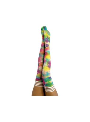 Gilly Multi-Color Tie-Dye Stay Up Thigh Highs | Stockings Apparel Stockings