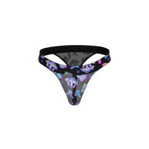 Hazy Dayz Micro Thong Blacklight Responsive Mushrooms Print | Jocks Apparel Jocks