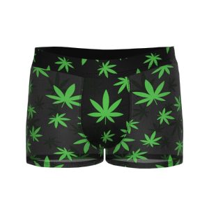 Hazy Dayz Pouch Short Blacklight Responsive Pot Leaf Print | Jocks Apparel Jocks