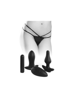 Hookup Triple Teaser Remote Control Butt Plug With Rechargeable Removable Bullet And Removable Crotchless Panty | Butt Toys Butt Toys Butt Toys