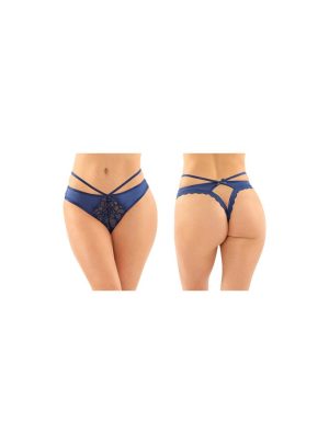 Kalina Strappy Microfiber And Lace Thong With Back Cutout Detail 6-Pack | Underwear Apparel Lingerie