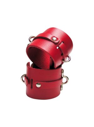 KinkLab Bondage Basics Leather Ankle Cuffs | Restraint BDSM Pink