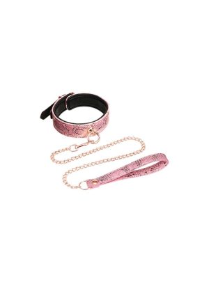 Microfiber Snake Print Collar And Leash Pack | Wearables BDSM Restraint