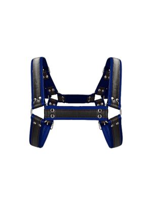 Ouch Bulldog Chest Harness Blue And Black | Wearables Apparel Body Harness