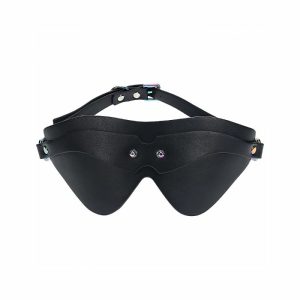 Ouch! Venice Collection Bonded Leather Iridescent Finish Adjustable Blindfold | Sensation BDSM Sensation