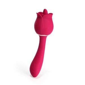 Rhea The Rose Tongue Licking Vibrator and G-spot Rechargeable Vibrating Silicone Massager | Vibrators Flicking Toys Flicking Toys