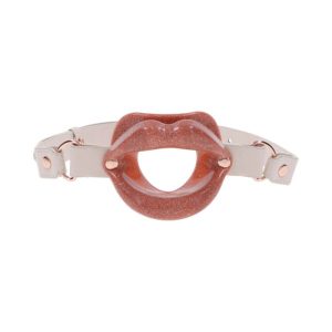 Sex & Mischief Peaches ‘n CreaMe Adjustable Open Mouth Silicone Lips Gag With Glitter Detail | Restraint BDSM Restraint