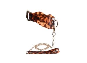 Sincerely, Amber Tortoiseshell Adjustable Collar with Leash | Wearables BDSM Wearables