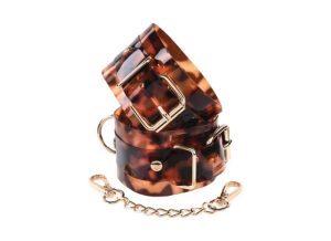 Sincerely, Amber Tortoiseshell Adjustable Wrist Restraints with Removable Chain | Wearables BDSM Restraint