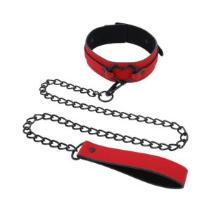 S&M Amor Heart Detail Collar and Leash | Wearables BDSM Restraint